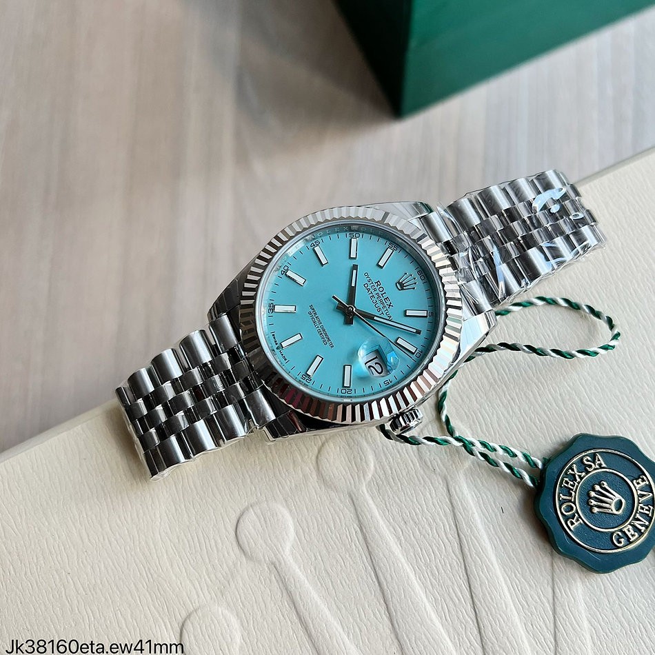 SUPER CLONE M QUINA ETA ROLEX DATEJUST AZUL TIFFANY JUBILEE 41MM