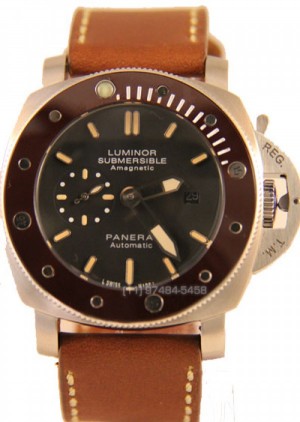 Réplica de relógio Réplica Relógio Panerai Submersible Marron Preto Cerâmica