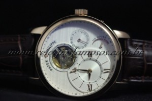 Réplica de relógio PATEK PHILIPPE GENEVE 110 HOURS COM MOSTRADOR DE CARGA DE TAMBOR