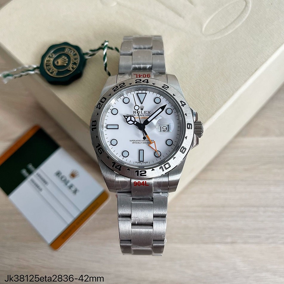 SUPER CLONE M QUINA ETA ROLEX EXPLORER II BRANCO