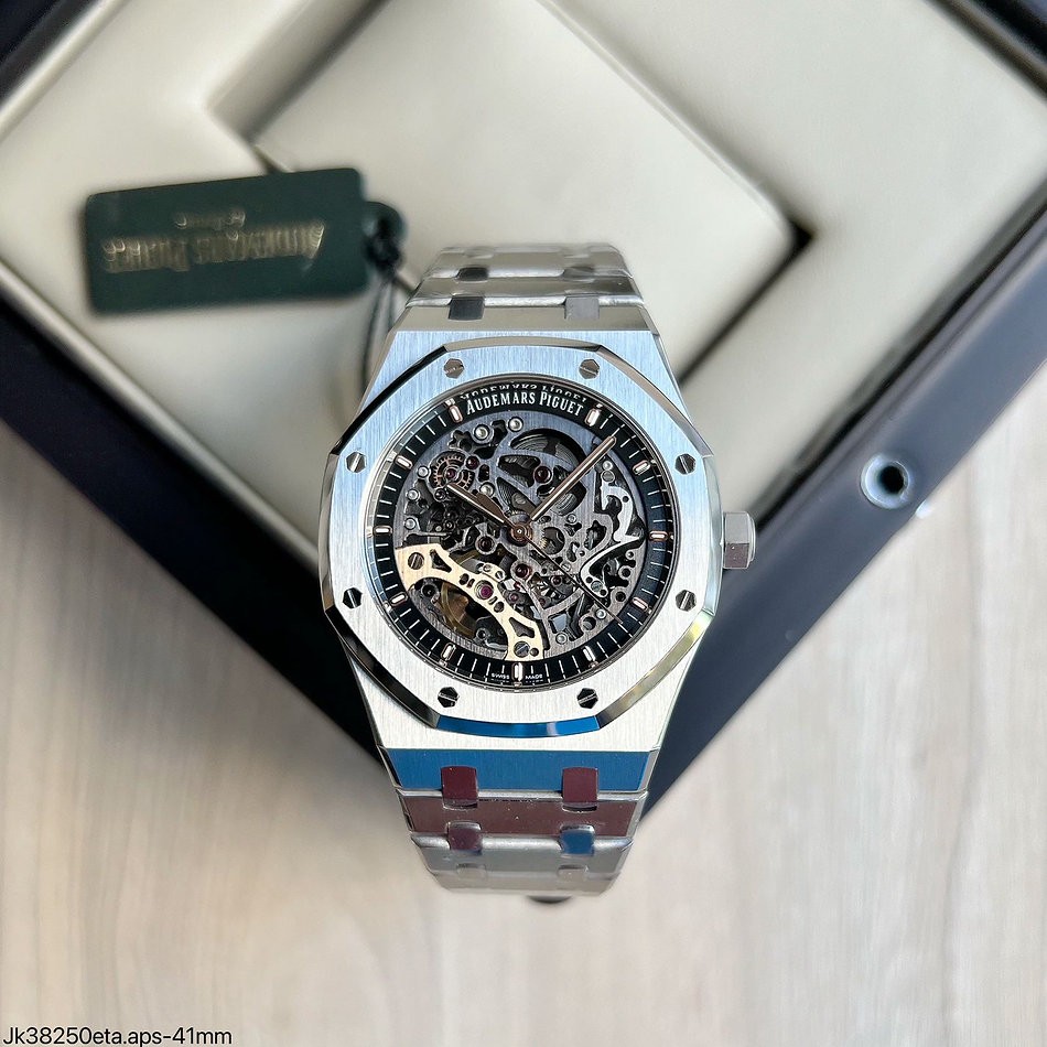 SUPER CLONE MAQUINA ETA AUDEMARS PIGUET ROYAL OAK OFFSHORE 42MM COURO AZUL