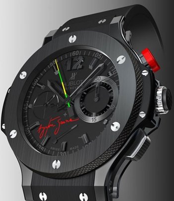 Alternative view of Réplica de Relógio Hublot Big Band Black Ceramic Ayrton Senna