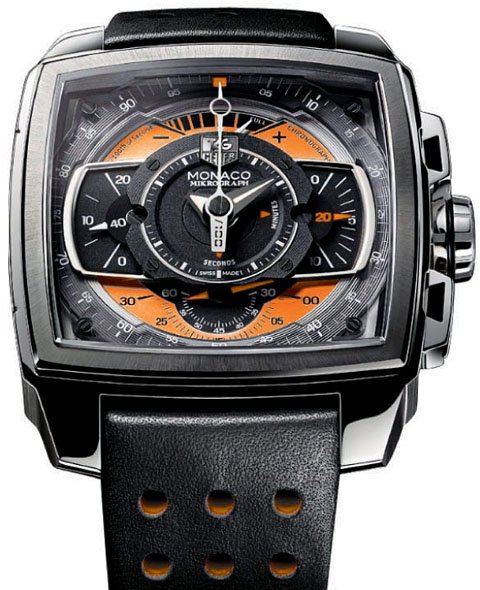 Alternative view of Réplica de Relógio Tag Heuer Mikrograph Orange