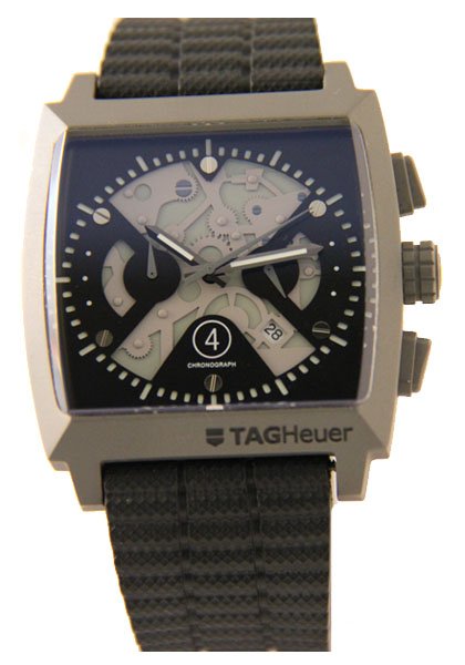 Alternative view of Réplica de Relógio Tag Heuer Monaco Titanium Cinza