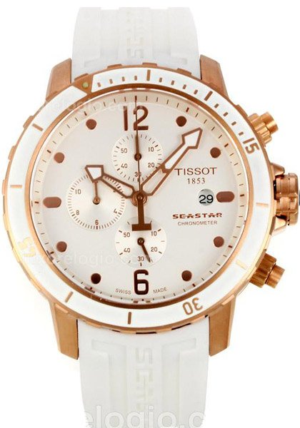 Réplica de Relógio Tissot Sea Star Branco com Rosê