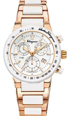 Réplica de Relógio Salvatore Ferragamo Gold Branco