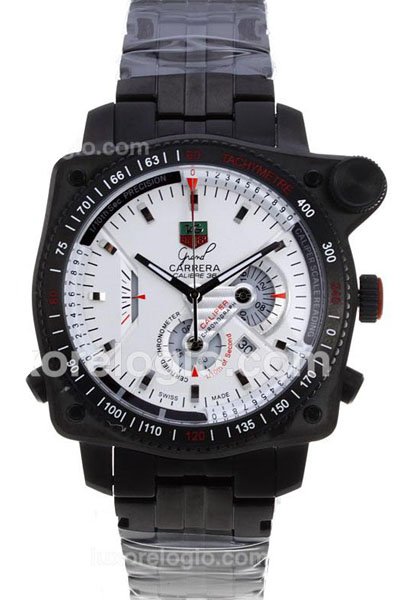 Réplica de Relógio Tag Heuer Carrera 36Rs Caliper Preto Branco
