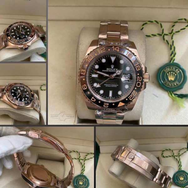 Alternative view of Réplica de Relógio Rolex GTM Dourado e Rosê
