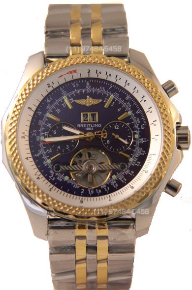 Réplica Relógio Breitling Bentley 1884 Azul Misto