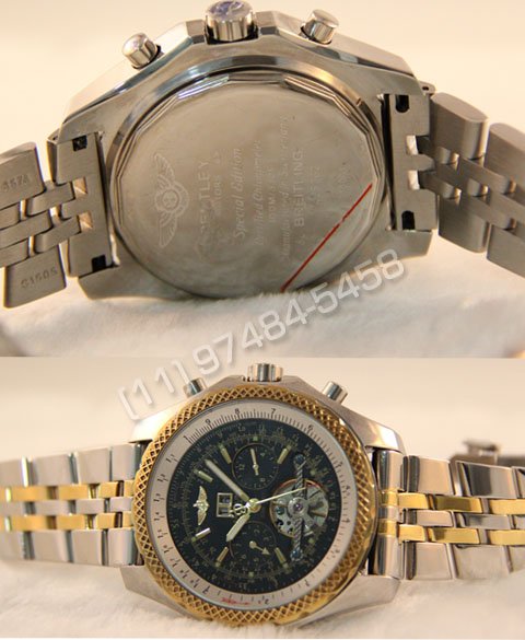 Alternative view of Réplica de Relógio Breitling Bentley 1884 Preto Misto