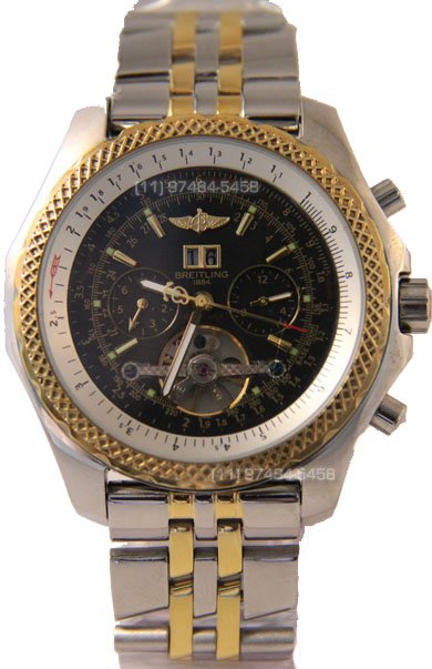 Réplica de Relógio Breitling Bentley 1884 Preto Misto