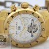 Réplica de Relógio Bulgari Homem de Ferro Dourado Branco - Imagem 3
