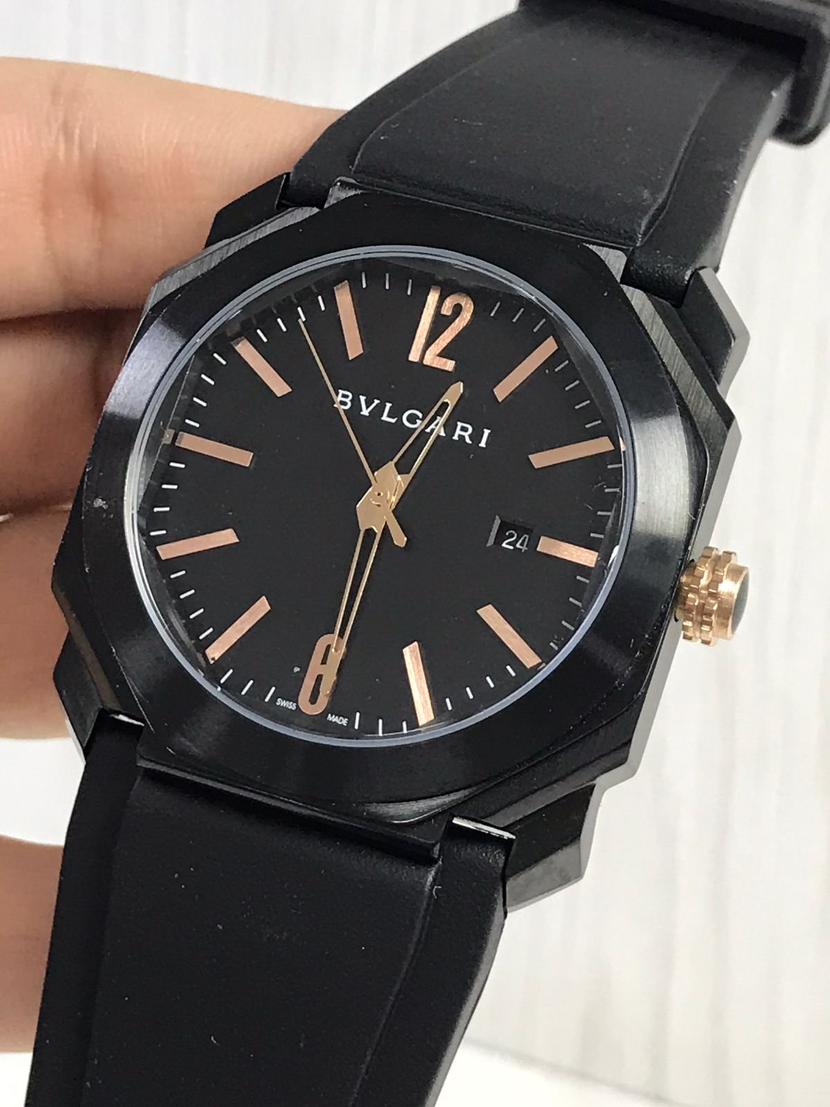 Réplica de Relógio Bulgari Octo Borracha