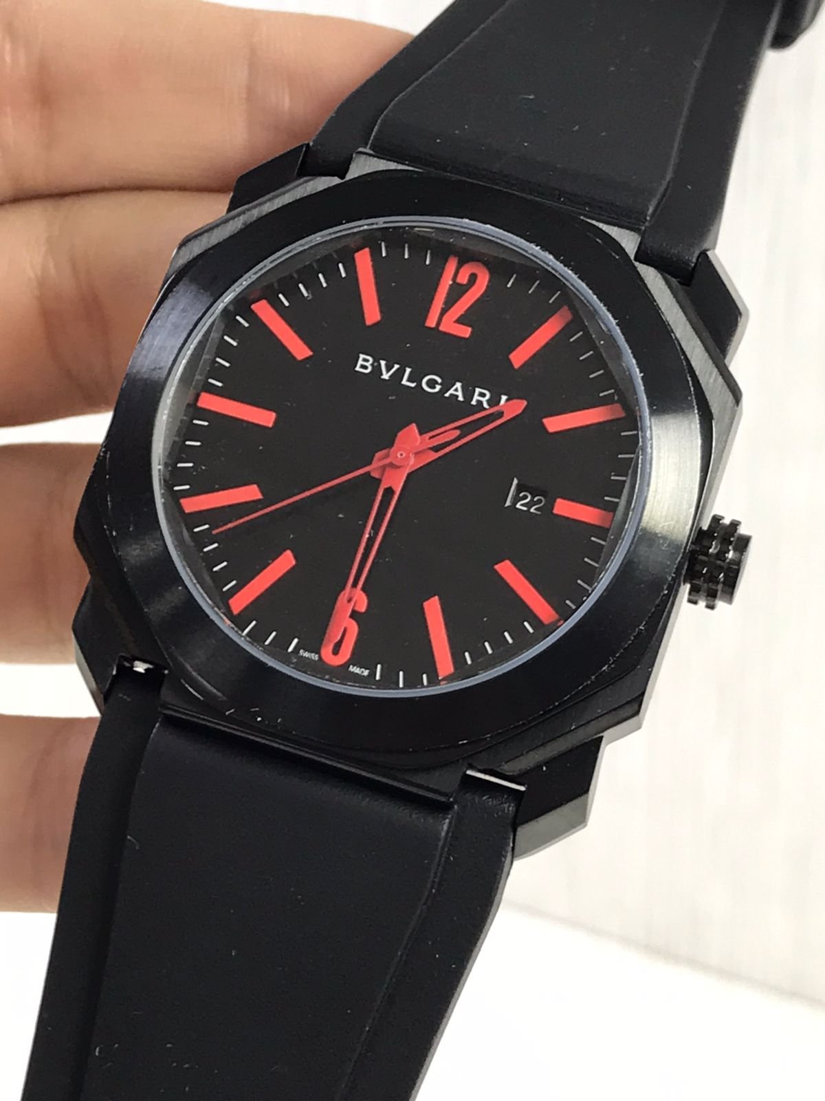 Réplica de Relógio Bulgari Octo Borracha