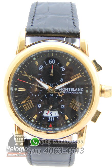 Réplica de Relógio Montblanc Chronograph New Dourado Black