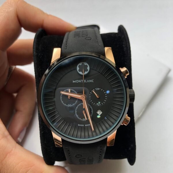 Réplica de Relógio Montblanc em Couro Preto