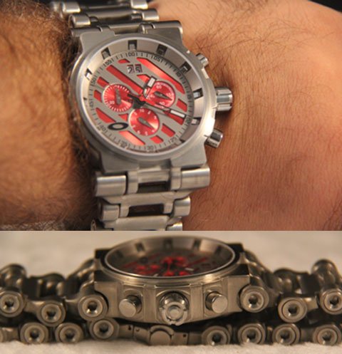Alternative view of Réplica de Relógio Oakley Hollow Point Titanium Red