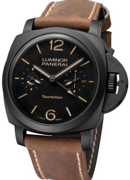 Alternative view of Réplica de Relógio Panerai Luminor Toubillon GMT Cerâmica