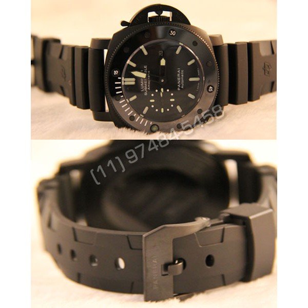 Alternative view of Réplica Relógio Panerai Submersible Preto Cerâmica