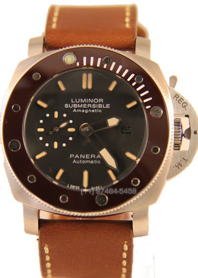Réplica Relógio Panerai Submersible Marron Preto Cerâmica