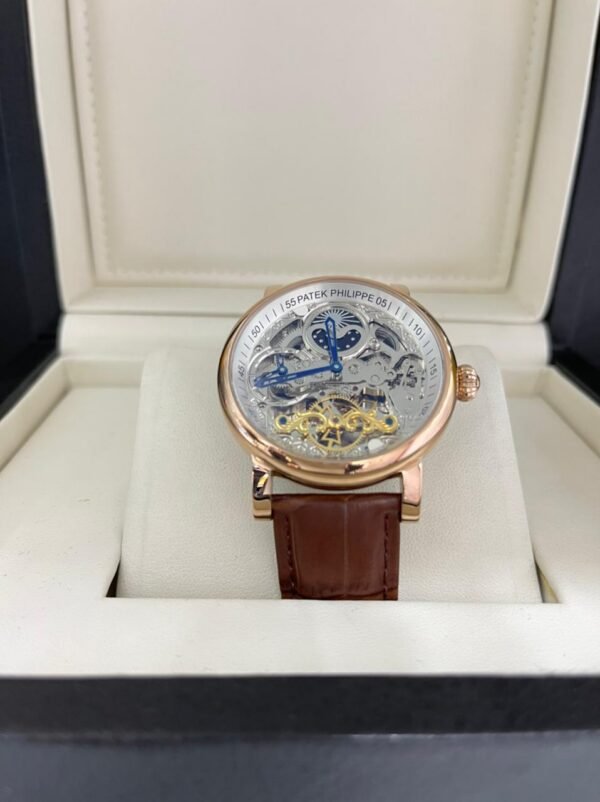 Réplica de Relógio Patek Philippe Esqueleto Couro