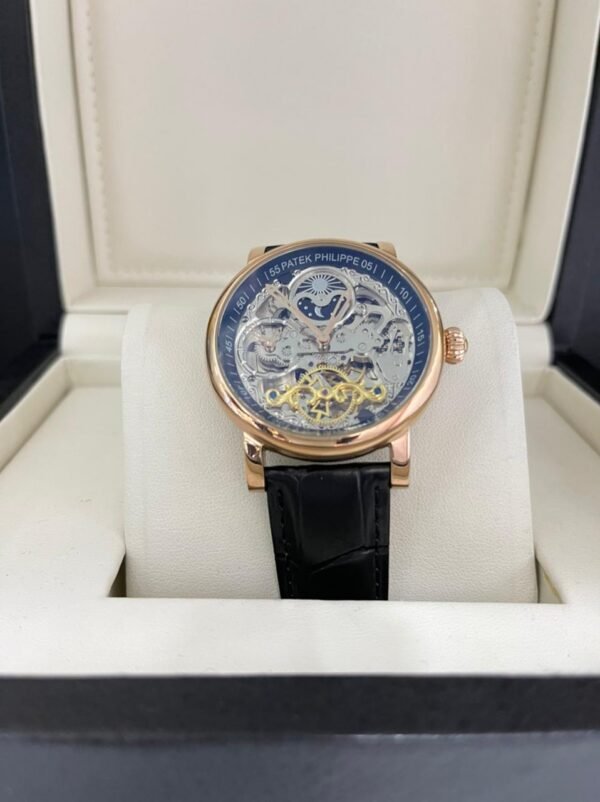 Réplica de Relógio Patek Philippe Esqueleto Couro
