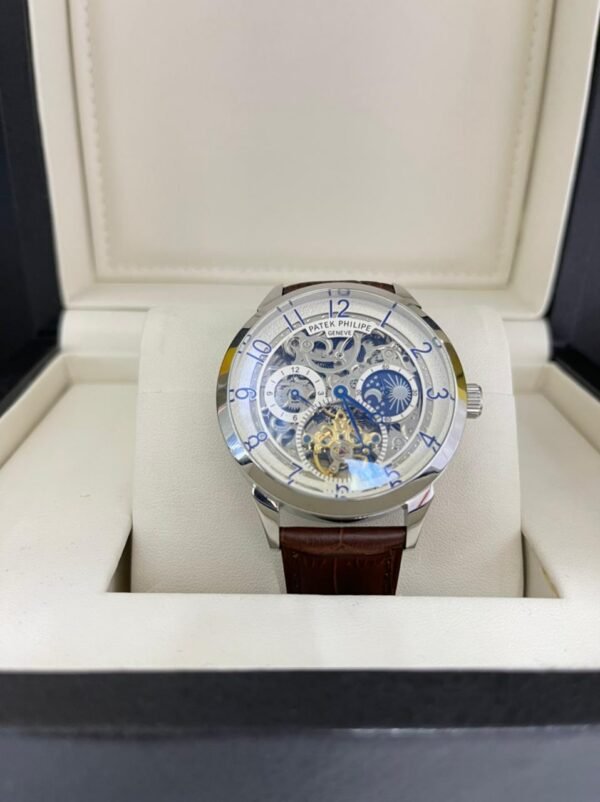 Réplica de Relógio Patek Philippe Esqueleto Couro