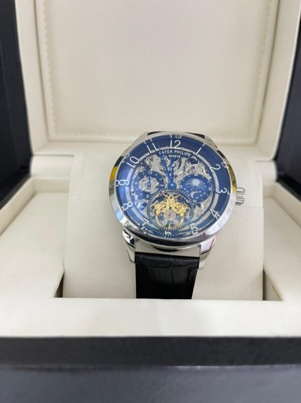 Réplica de Relógio Patek Philippe Esqueleto Couro