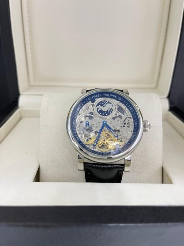 Réplica de Relógio Patek Philippe Esqueleto Couro