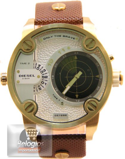 Réplica de Relógio Diesel Dz7222 Radar Dourado Branco