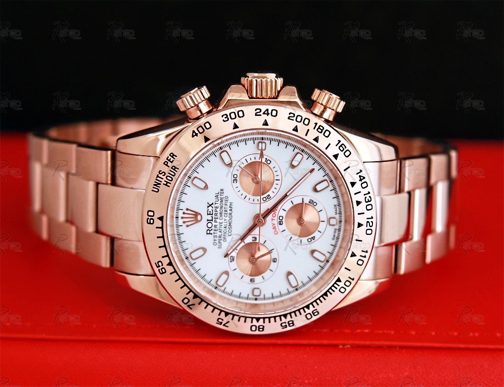 Réplica de Relógio Rolex Cosmograph Daytona Rose Gold - Imagem 3