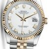Réplica de Relógio Rolex Date Just Gold White - Imagem 2