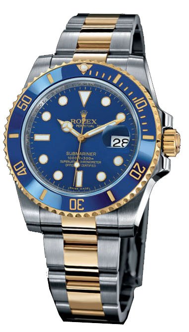 Alternative view of Réplica de Relógio Rolex Submariner Blue Gold