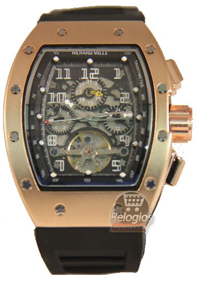 Réplica de Relógio Richard Mille Felipe Massa Edition Rose Black