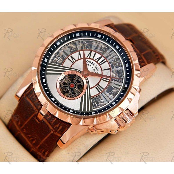 Réplica de Relógio Roger Dubuis Excalibur Minute Gold White