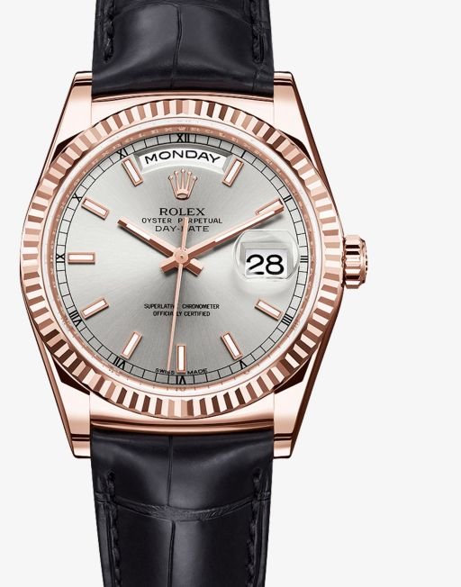 Réplica de Relógio Rolex Day Date Black Gold White
