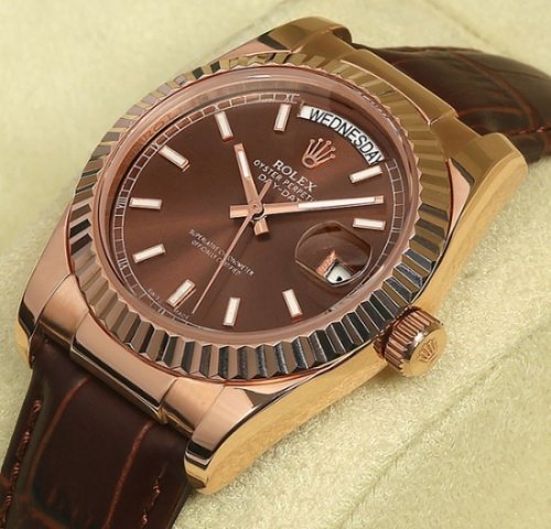 Réplica de Relógio Rolex Day Date Rose Marrom