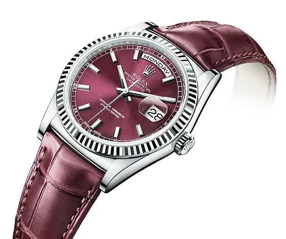 Réplica de Relógio Rolex Day Date White Gold Cherry
