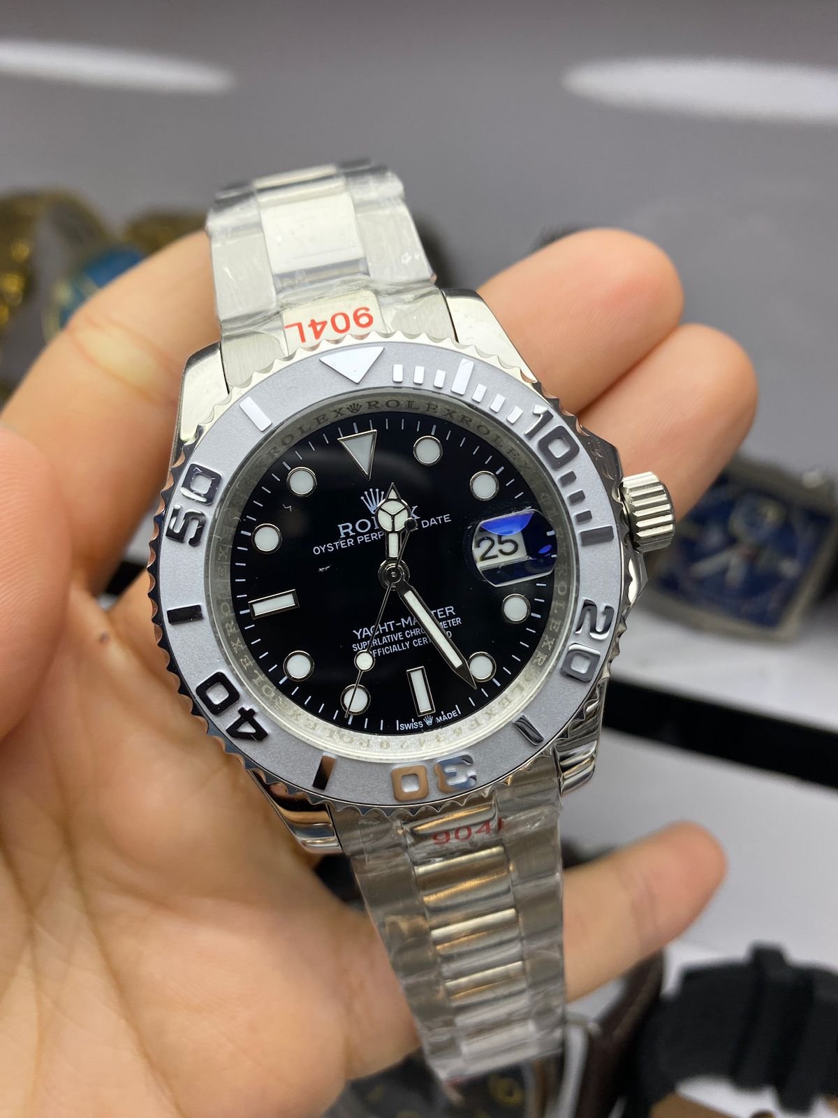Relógio Réplica Rolex Yacht Master Prata - Imagem 2