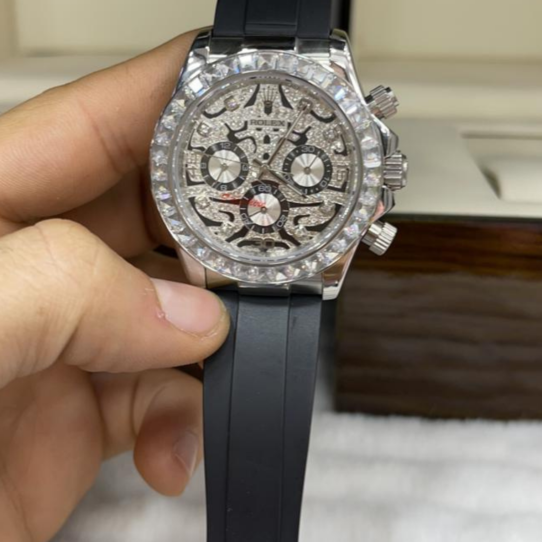 Réplica de Relógio Rolex Borracha Pedra