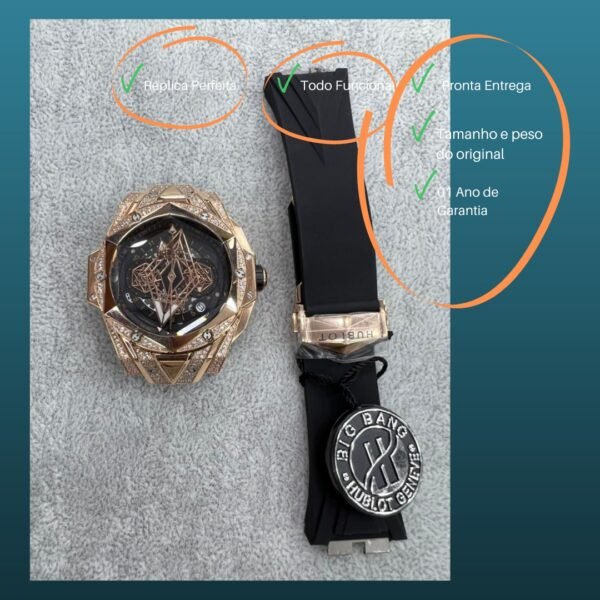 Alternative view of Réplica de Relógio Hublot - Sang Blue
