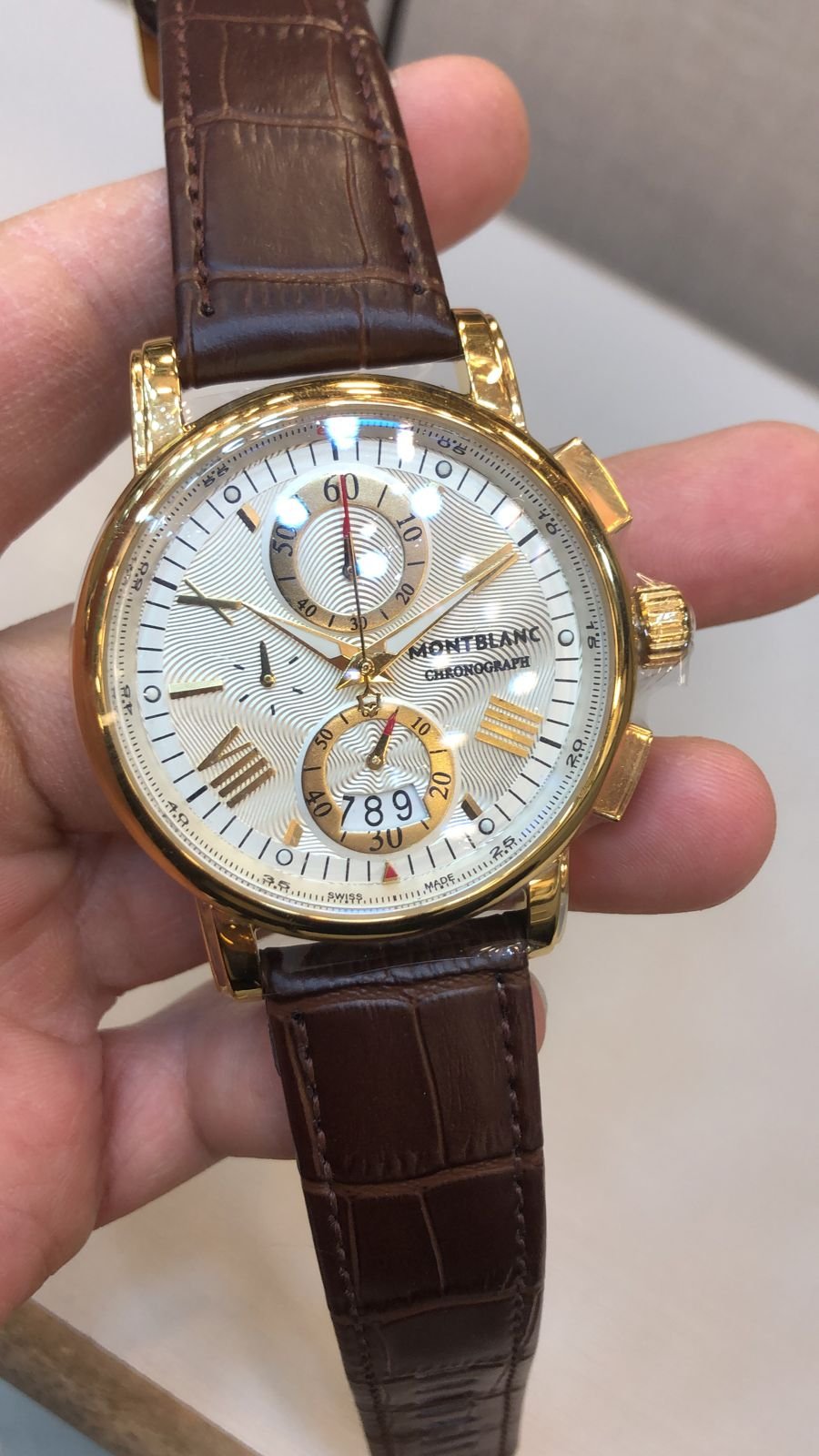 Réplica de Relógio Montblanc Chronograph New Dourado White - Imagem 3
